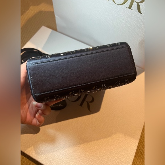 Mini Lady Dior Bag Navy Strass Cannage Satin - Picture 10 of 10